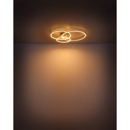 Stropné svietidlo, nikel, hliník, akryl biely, DxŠxV: 710x550x100, vrátane 1xLED 40W 230V, 4610lm zd 13