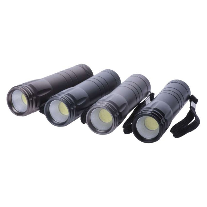 COB LED ručné kovové svietidlo P4705, 100 lm, 3× AAA, 12 ks, display box 3