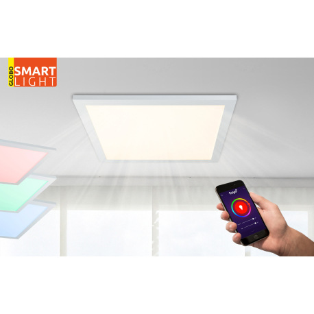 Stropné svietidlo, hliník biely, plast opál biely, RGB, zmena farby, kompatibilné s Google Assistant 1