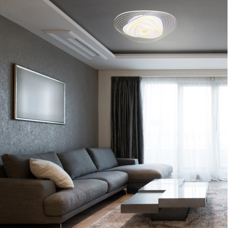 Stropné svietidlo, kov biely, akryl, kompatibilné s Google Assistant a Alexa, pamäťová funkcia, nočn 13