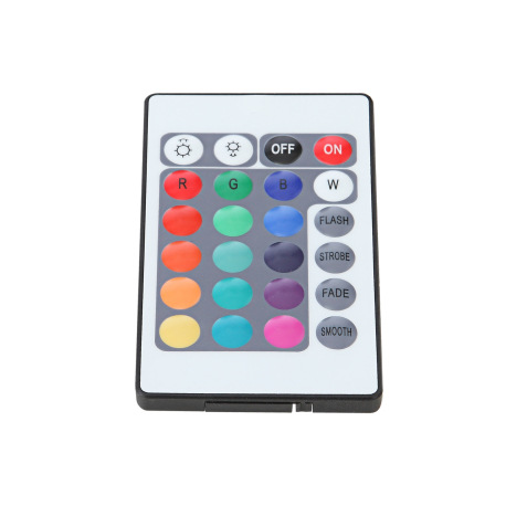 LED pásik plastový biely, stmievateľný, RGB menič a fixácia farieb, diaľkové ovládanie, možnosť skrá 19
