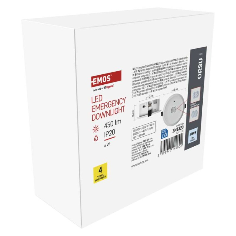 LED Núdzové svietidlo ORSU 6W 450LM 3H 11