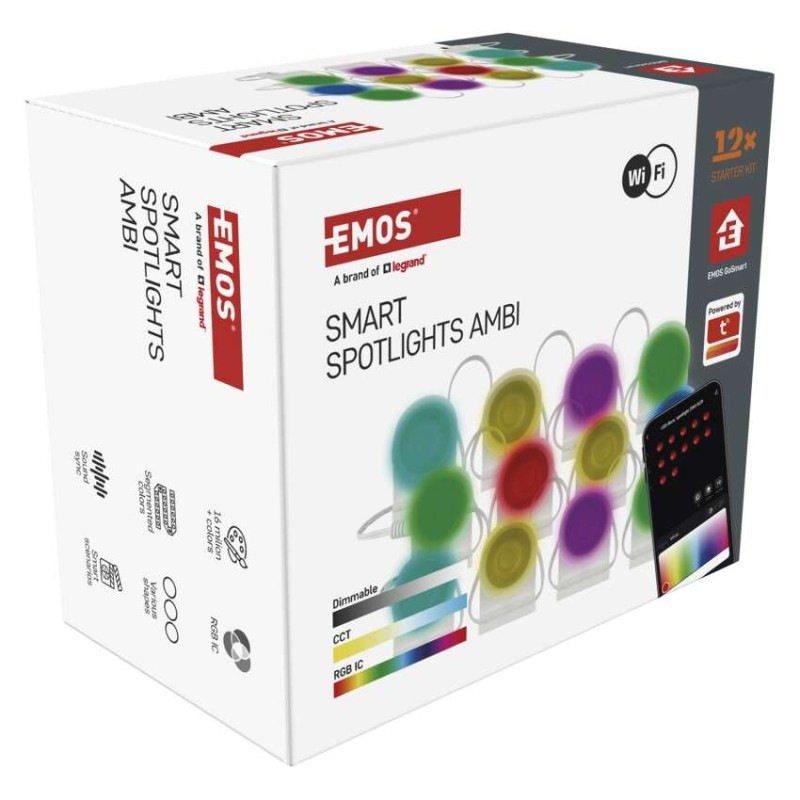 GoSmart LED reflektor - 255 cm reťaz, 12 častí, 7 W, RGBIC+CCT, stmievateľný, WiFi 12