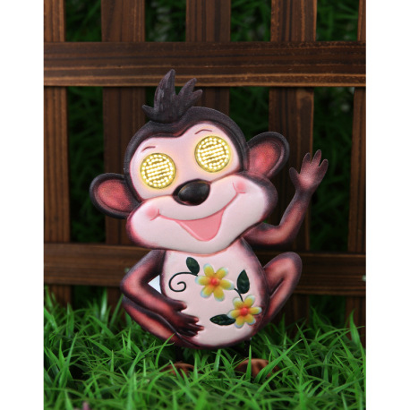 Solárne svietidlo kovové hnedé/viacfarebné matné, plast čierny matný, vypínač, batéria súčasťou bale 9