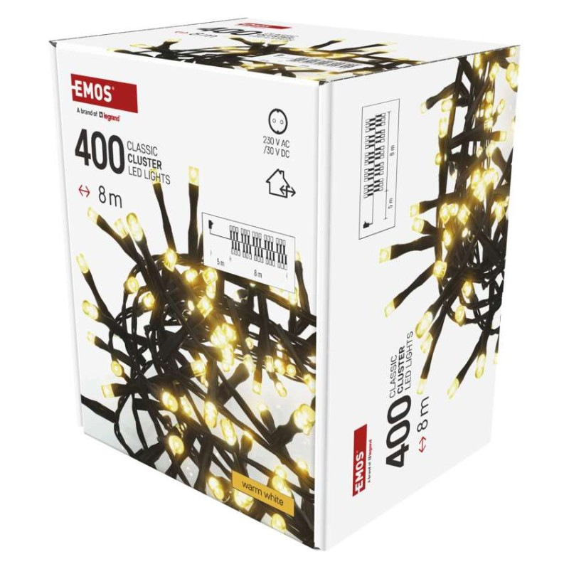 LED vianočná reťaz – ježko, 8 m, vonkajšia aj vnútorná, teplá biela, časovač