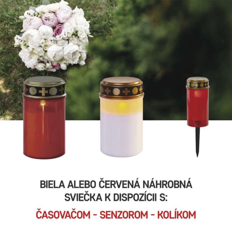 LED náhrobná sviečka zapichovacia, 25 cm, 2x AA, vonkajšia aj vnútorná, vintage 4