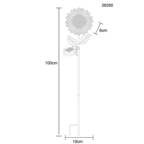Solárne svietidlo, kov čierny/zelený/žltý matný, plast čierny matný, vypínač, batéria súčasťou balen 13