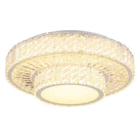 Stropné svietidlo, kov chróm, krištále K5 číre, chrómový krúžok, stmievateľné, viac úrovní pomocou n 14