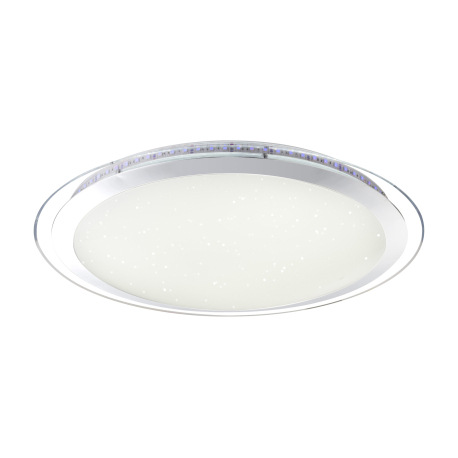 Stropné svietidlo, chróm, plast biely, trblietavý efekt, zmena farby svetla 3000 až 6000K, stmievate