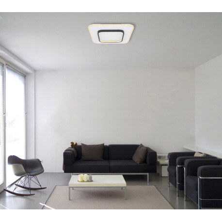 Stropné svietilo, kov biely, akryl biely, čierny, pamäťová funkcia, nočné svetlo, stmievateľné, diaľ 10