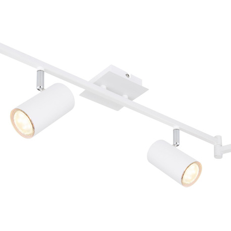 Stropné svietidlo, kov biely matný, nastaviteľné, DxŠxV: 1800x100x185mm, bez žiaroviek 6x GU10, max. 3