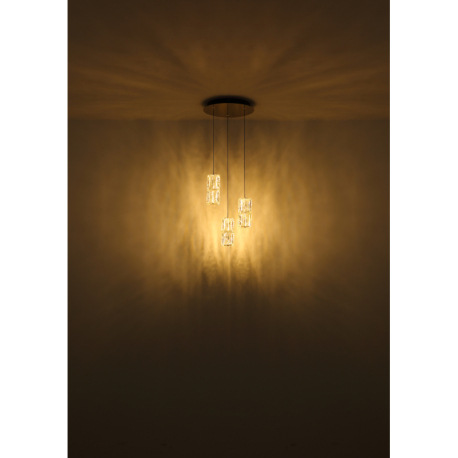 Závesná lampa, kov zlatej farby antik, kov čierny matný, sklo číre, kábel PVC čierny, výškovo nastav 6