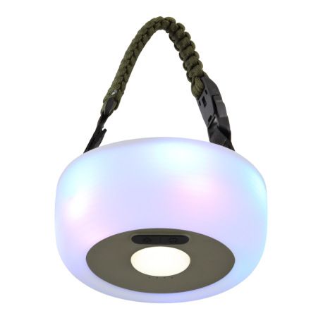 Solárne svietidlo, plast/textil zelený/čierny, silikón biely, krokový prepínač, USB kábel, aku. CR18