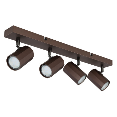 Stropné svietidlo, kov bronzový matný, hliník bronzový matný, DxŠxV: 530x60x145mm, bez žiaroviek 4x 2