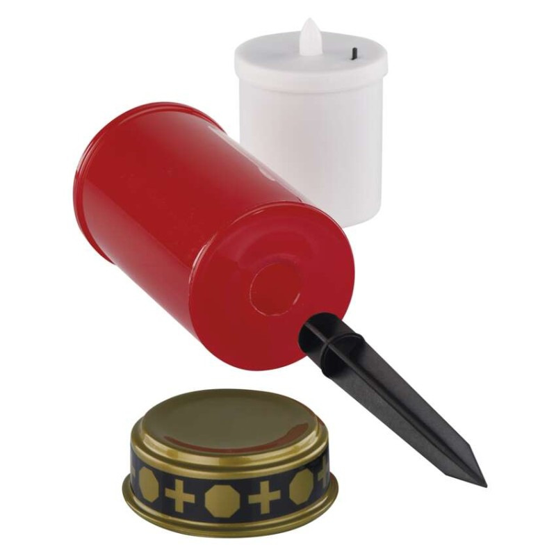 LED náhrobná sviečka zapichovacia, 25 cm, 2x AA, vonkajšia aj vnútorná, vintage 8