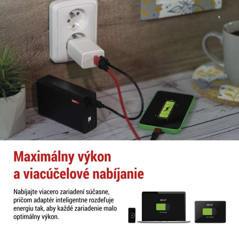 Univerzálny USB adaptér GaN do siete PD 45 W max. 2