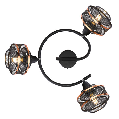 Stropné svietidlo, kov čierny a zlatý, Ø250, V:215, bez žiaroviek 3xE14, max. 40W 230V 3