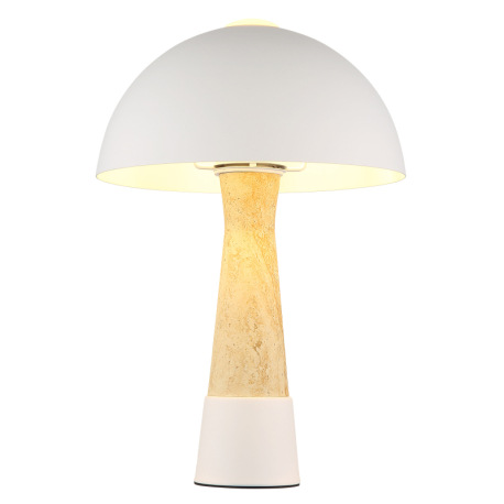 Stolová lampa, kov, piesková matná, imitácia travertínu, čierny PVC kábel, kolískový vypínač na kábl 6