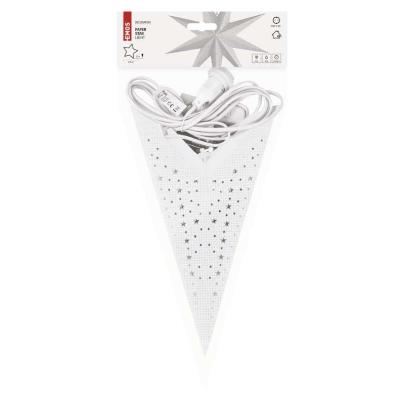 LED hviezda papierová závesná, 60 cm, vnút. 5