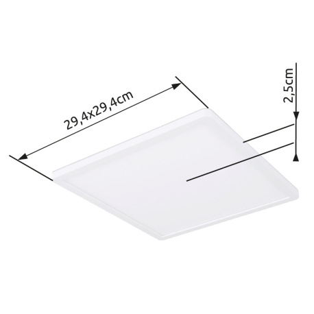 Stropné svietidlo, plast biely, plast satinovaný, plast biely, podsvietenie, 3 úrovne osvetlenia pom 13