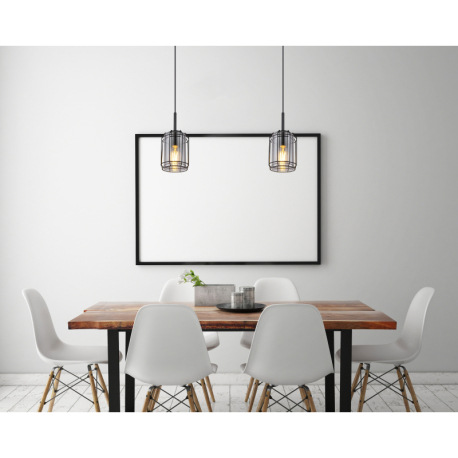 Závesné svietidlo, kov čierny, dymové sklo, Ø130, V:1200, bez žiarovky 1xE27, max. 60W 230V 8