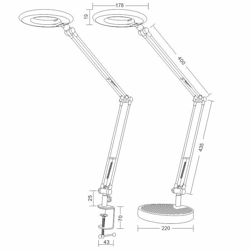 LED stolná lampa BIANCA 8W s klipom - DL1203/B 2