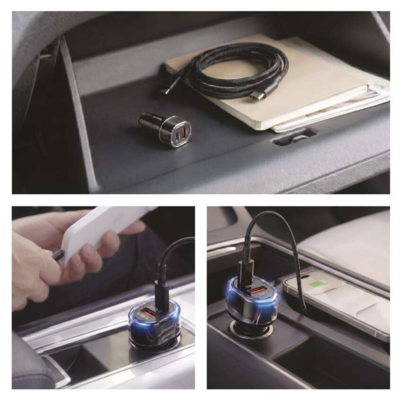 USB adaptér do auta PD/QC 48 W 8