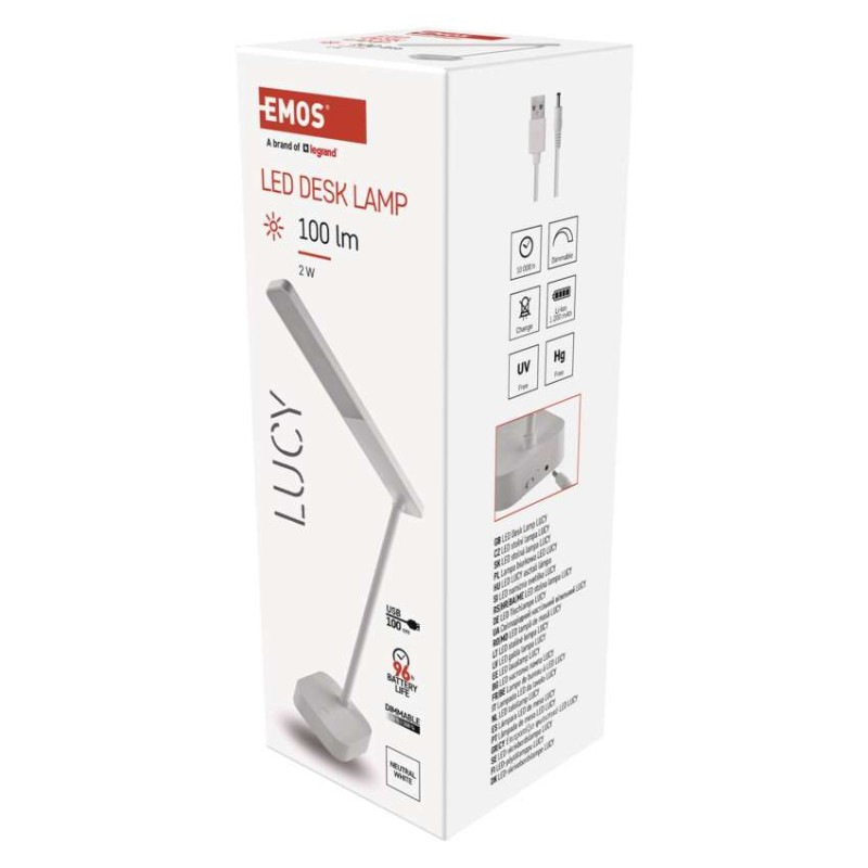 LED stolná lampa LUCY, dobíjacia 2
