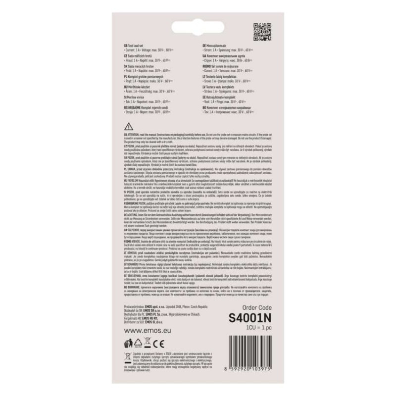 Meracie hroty S4001N k multimetru 2