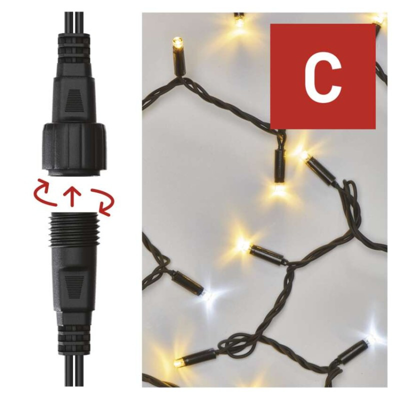 Profi LED spojovacia reťaz preblikávajúca, 10 m, vonkajšia, teplá/studená biela 6