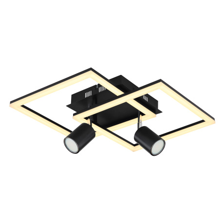 Stropné svietidlo kov čierny matný, plast biely, prepínanie funkcií nástenným vypínačom, DxŠxV: 420x 6