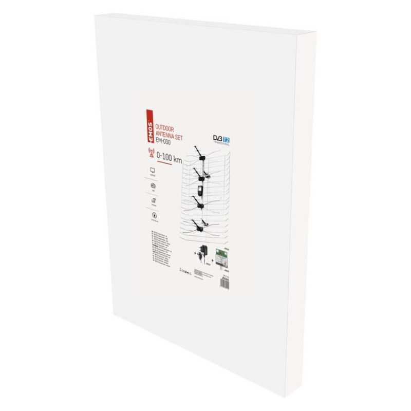 Anténa vonkajšia EM-030, 0–100 km, DVB-T2, DAB, filter LTE/4G