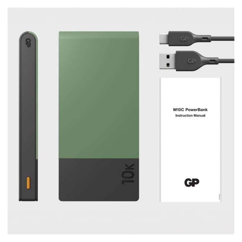 Power bank GP M2+ Series, 10 000 mAh, 22,5 W, zelená 6