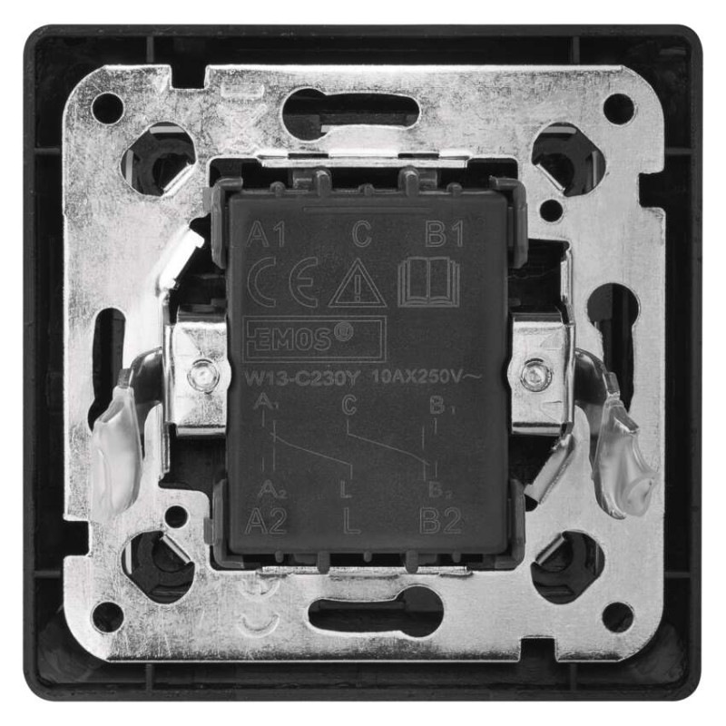 Vypínač dvojitý striedavý č. 6+6, antracit 2