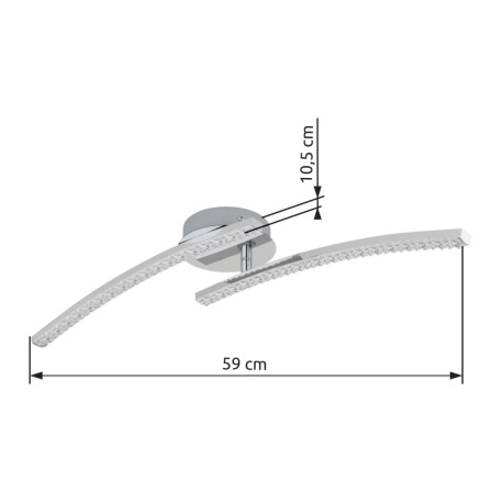 Stropné svietidlo, kov chróm, plast, akrylové krištále priehľadné, nastaviteľné, zmena farby svetla 14