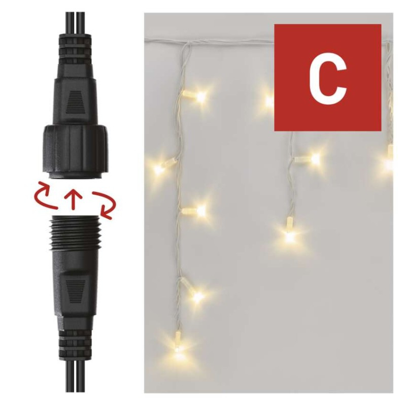 Profi LED spojovacia reťaz biela – cencúle, 3 m, vonkajšia, teplá biela 6