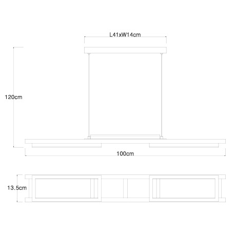 Závesné svietidlo, kov čierny, MDF tmavohnedý, plast biely, viackrokové ovládanie cez nástenný vypín 19