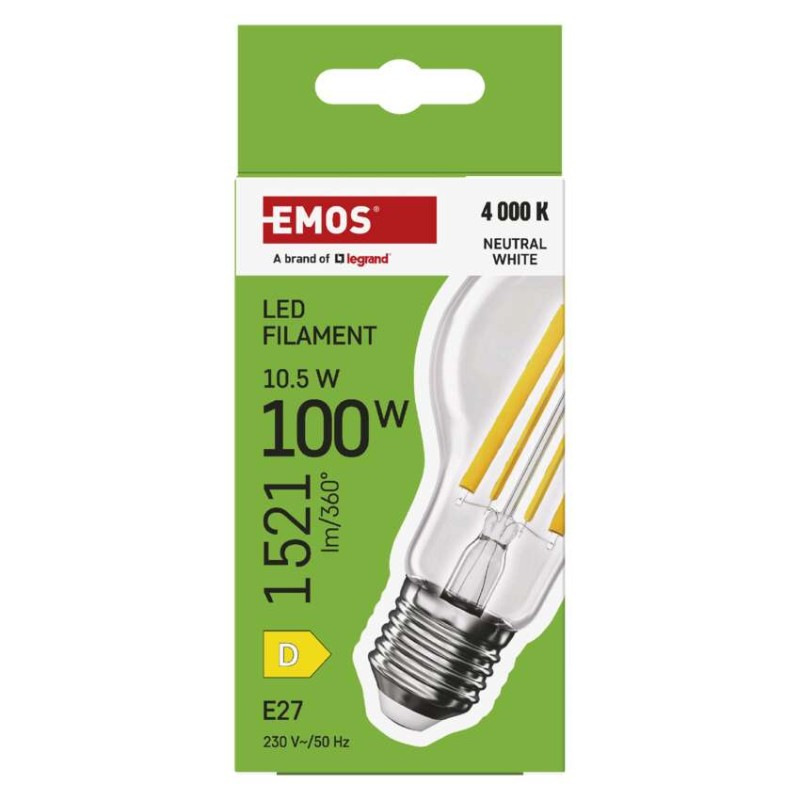 LED žiarovka Filament A60 / E27 / 10,5 W (100 W) / 1521 lm / Neutrálna biela 4