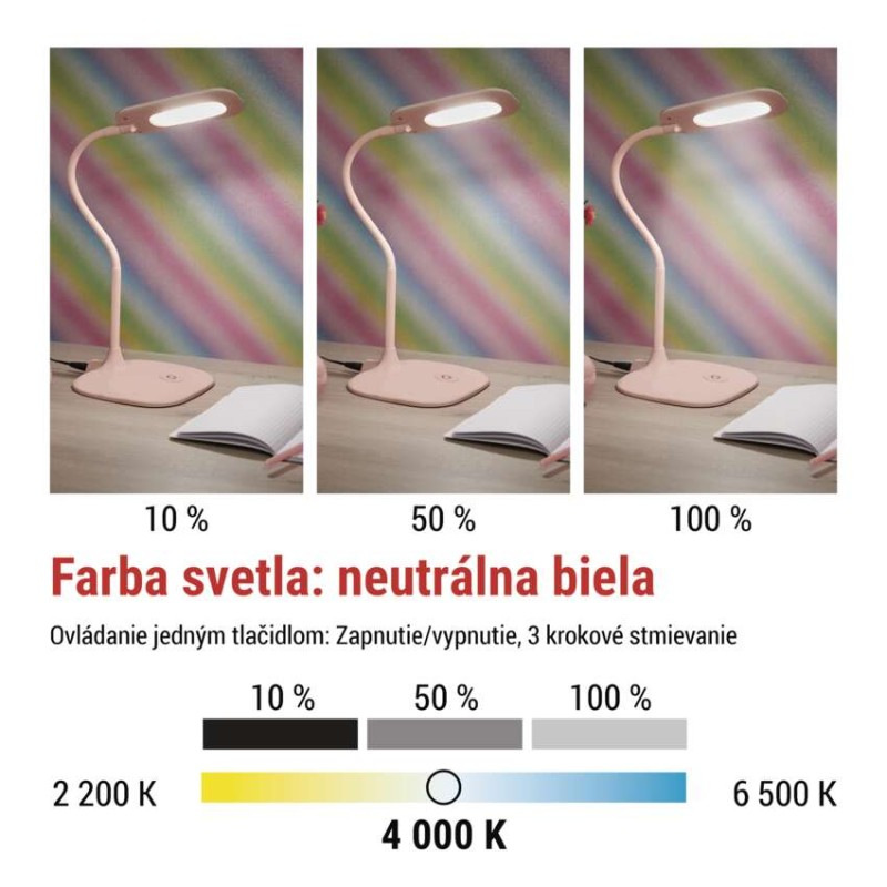 LED stolná lampa STELLA, ružová 5