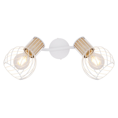 Nástenné svietidlo, kov biely, kov vo farbe imitujúcej drevo, kov biely, chróm, DxŠxV:296x230x185, b 14