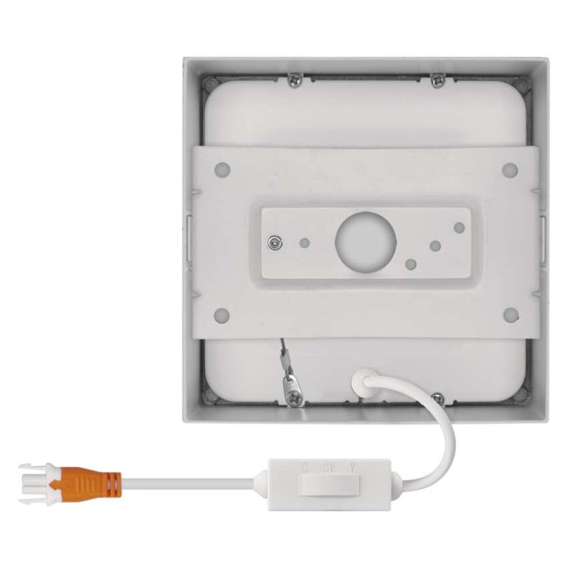 LED prisadené svietidlo, štvorec, biele, 7,6W, CCT 7