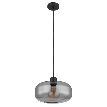 Závesné svietidlo kov čierny matný, dymové sklo, možnosť nastavenia výšky, ø: 280 mm, V: 1200 mm, be 3