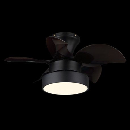 Stropný ventilátor, matný čierny kov, hnedý/biely plast, viacero rýchlostí pomocou nástenného vypína 10