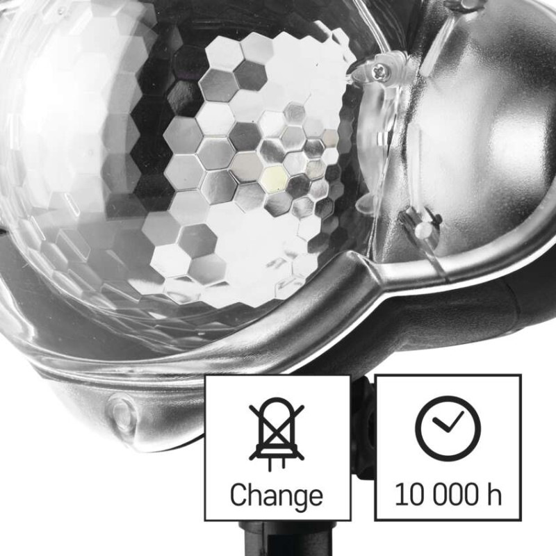 LED dekoratívny projektor – padajúce vločky, vonkajší aj vnútorný, biela 9