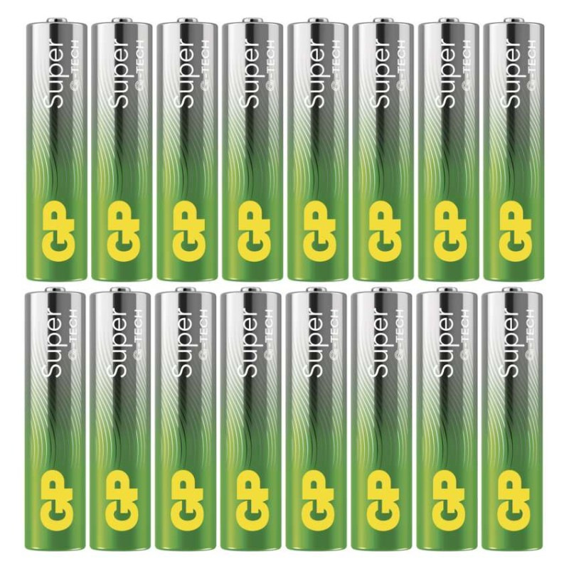 Alkalická batéria GP Super LR03 (AAA), 16 ks