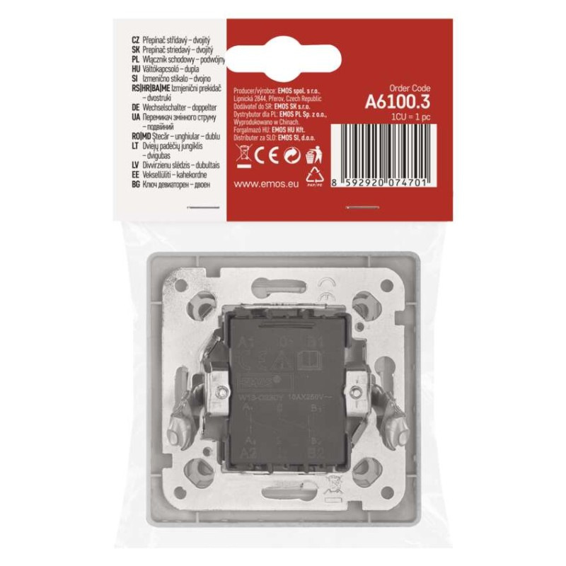 Vypínač dvojitý striedavý č. 6+6 4