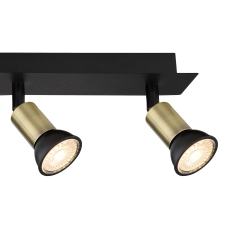 Stropné svietidlo kov čierny matný, kov zlatej farby, DxŠxV: 500x60x90mm, bez žiaroviek 4xGU10 35W 2 13