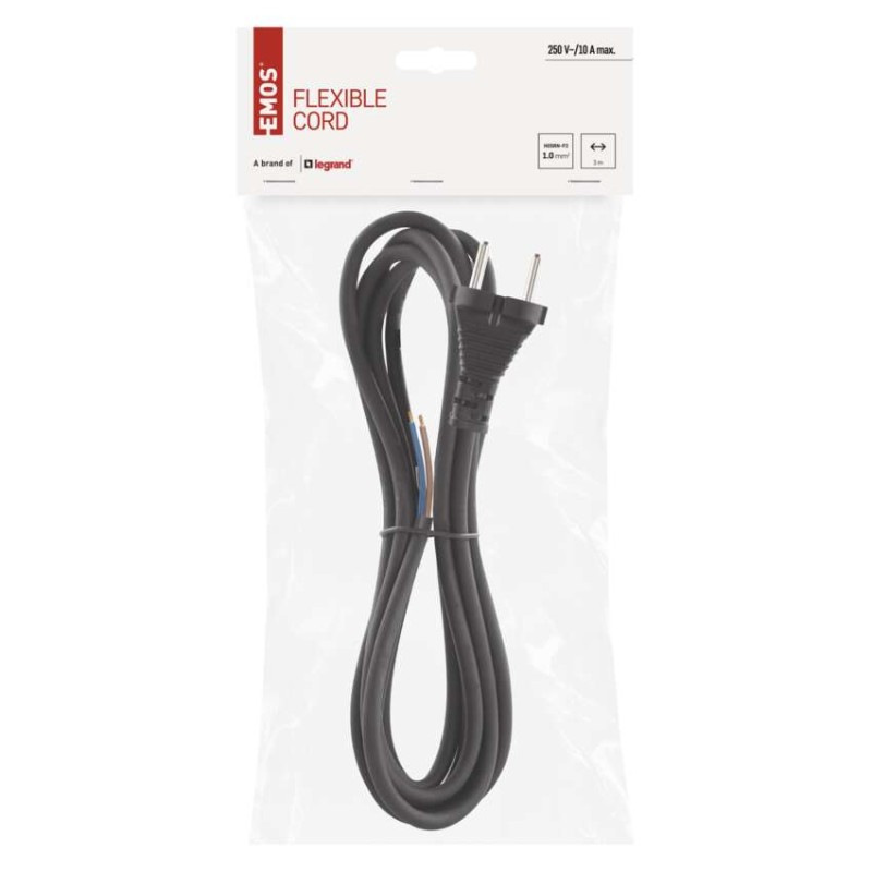 Flexošnúra guma/neoprén 2 × 1 mm2, 3 m, čierna 1