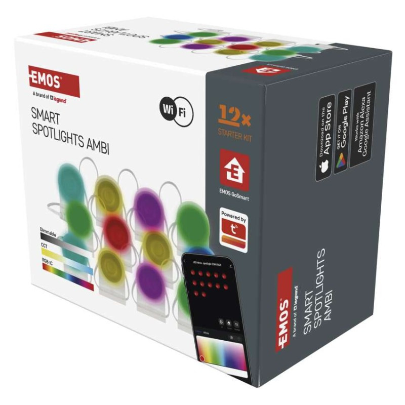 GoSmart LED reflektor - 255 cm reťaz, 12 častí, 7 W, RGBIC+CCT, stmievateľný, WiFi 11