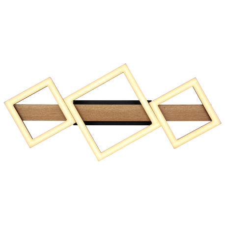 Stropné svietidlo kov čierny mat, MDF imitácia dreva, ABS čierny mat, plast biely, DxŠxV: 660x300x10 4